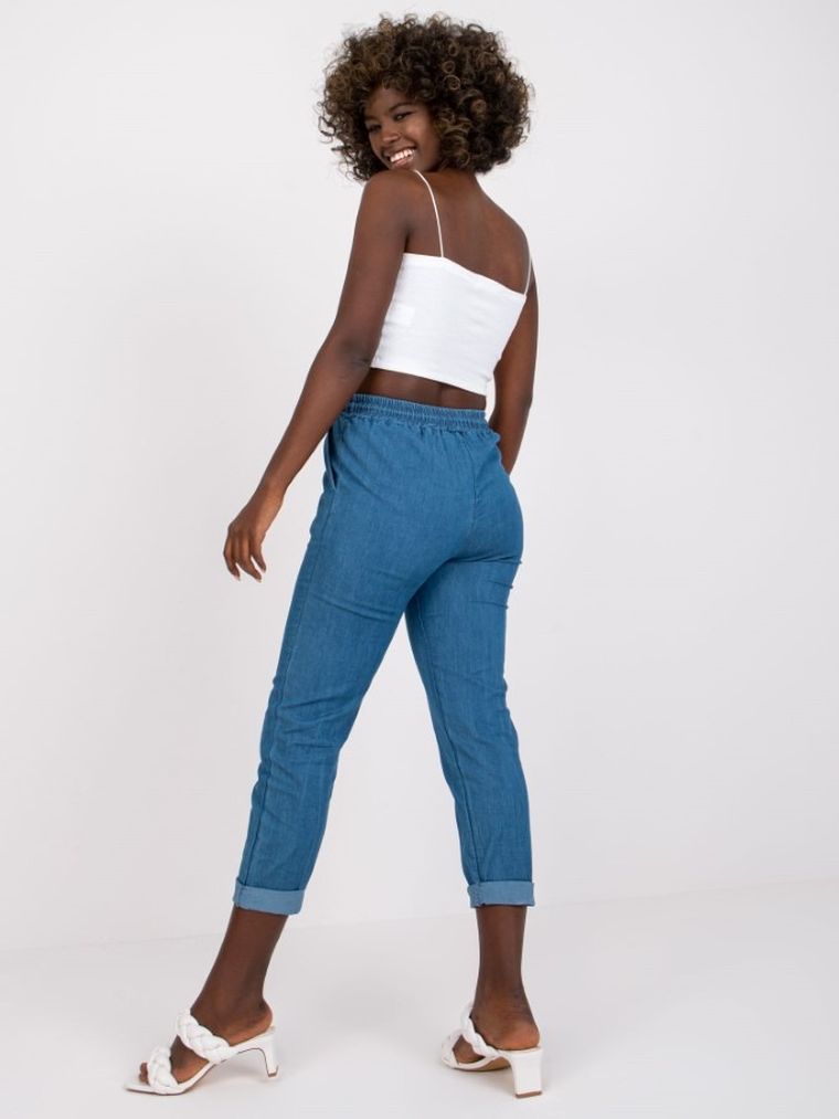 Spodnie materiałowe damskie, denim, Italy Moda