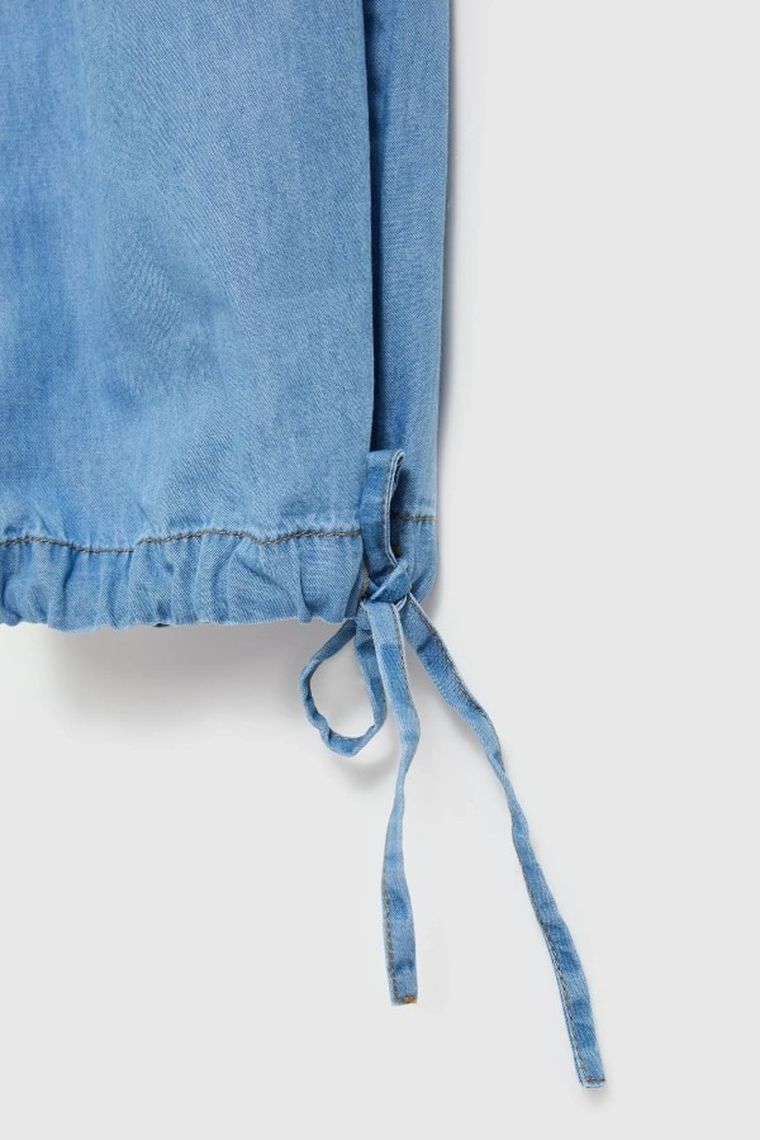 Spodnie materiałowe damskie, niebieskie, Moodo