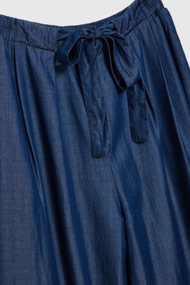 Spodnie materiałowe damskie, niebieskie, Moodo