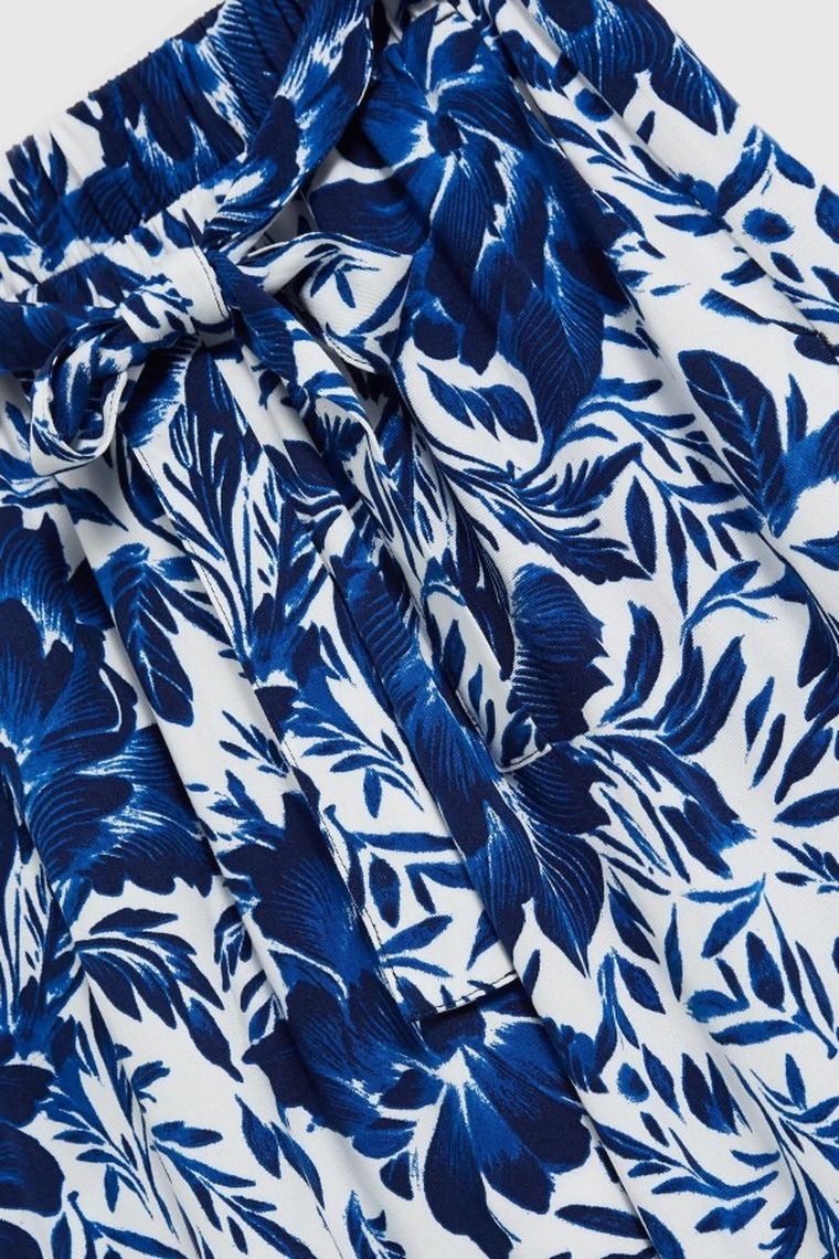 Spodnie materiałowe damskie, niebieskie, Moodo