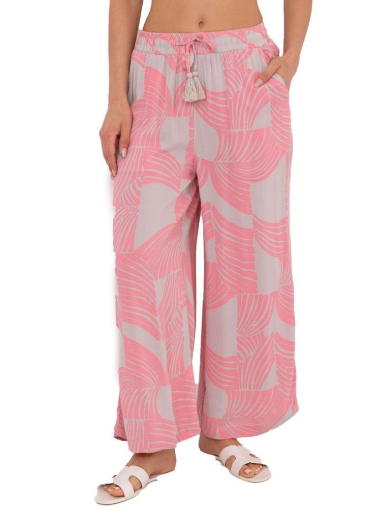 Spodnie materiałowe damskie, różowe, Sublevel