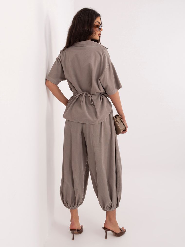 Spodnie materiałowe damskie, szare, Italy Moda
