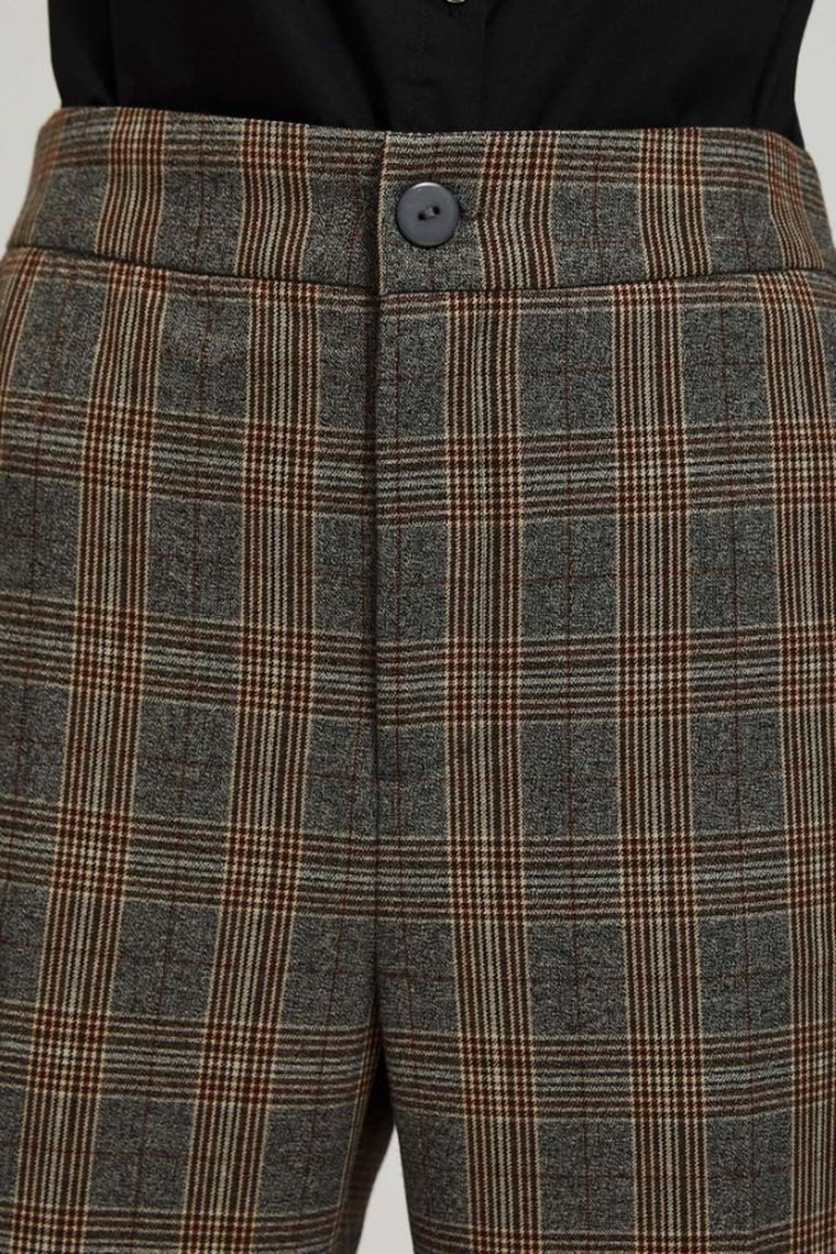 Spodnie materiałowe damskie, szare, Moodo