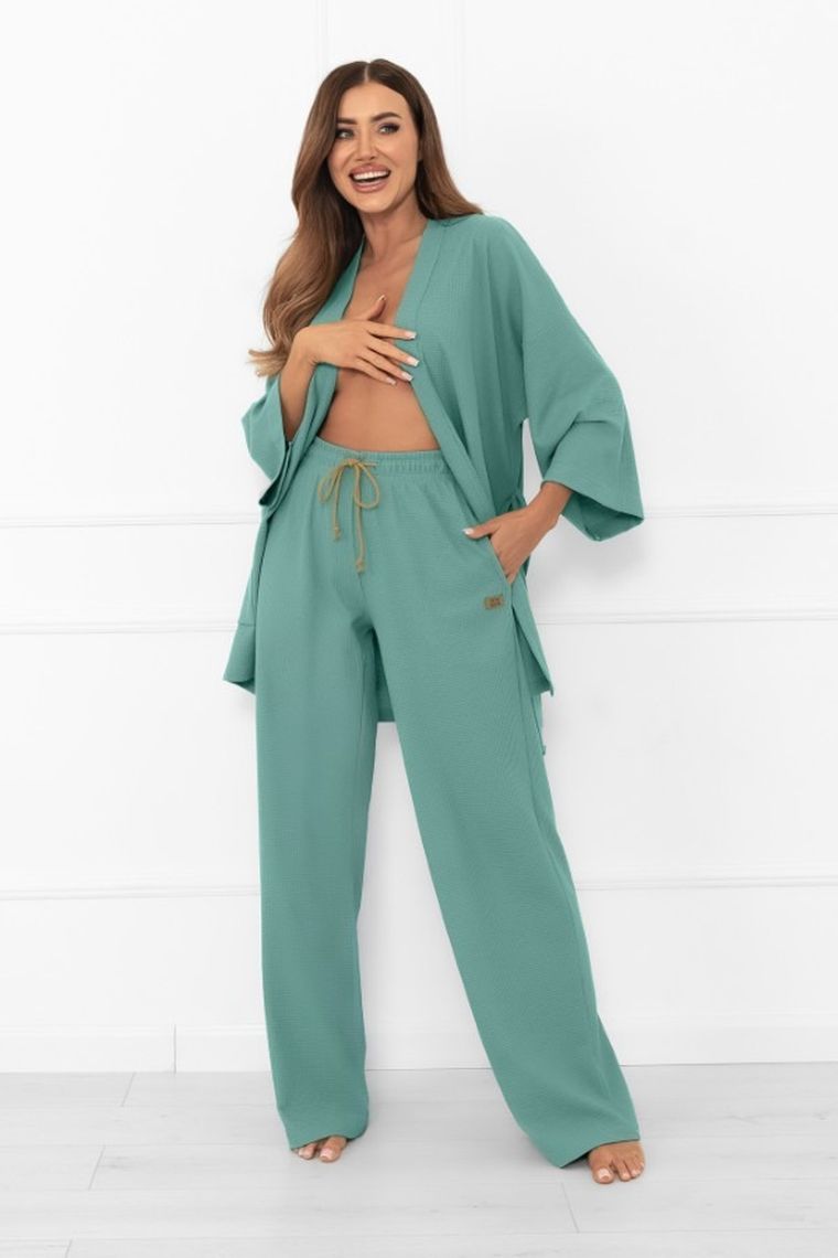 Spodnie materiałowe damskie, zielone, Bono, Italian Fashion