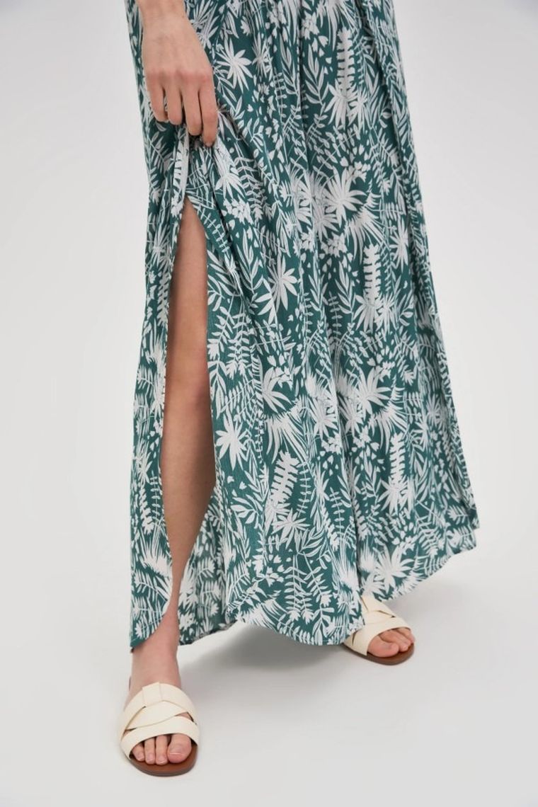 Spodnie materiałowe damskie, zielone, Moodo