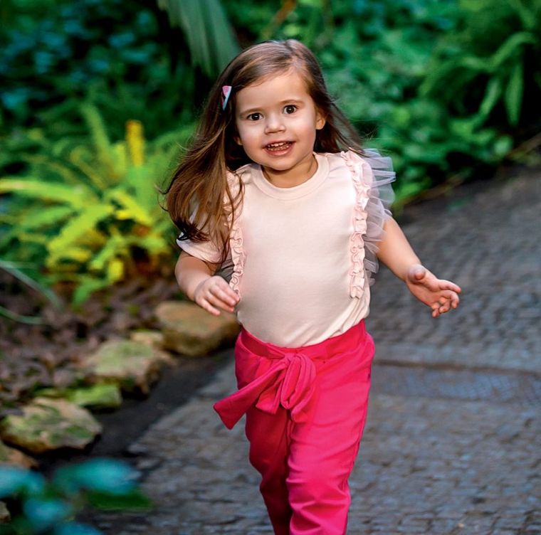 Spodnie materiałowe dziewczęce, różowe, Eevi