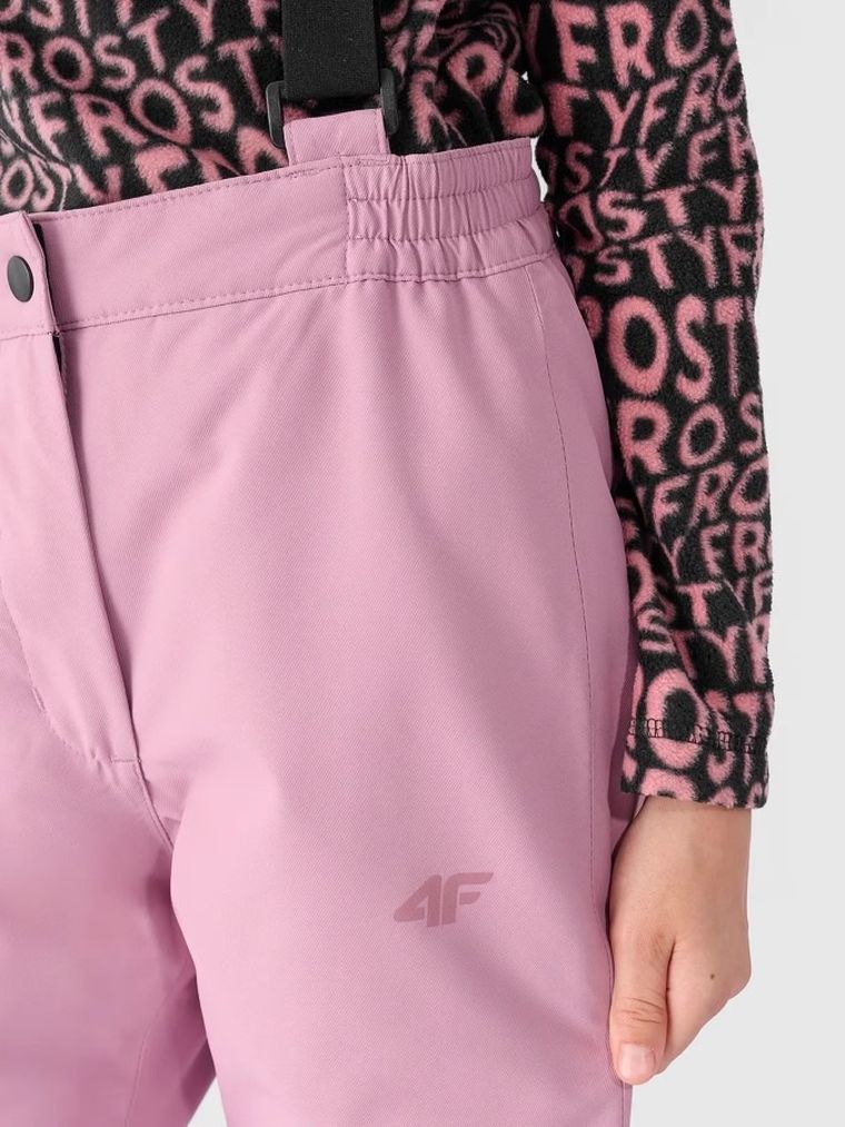 Spodnie narciarskie dziewczęce, różowe, 4F