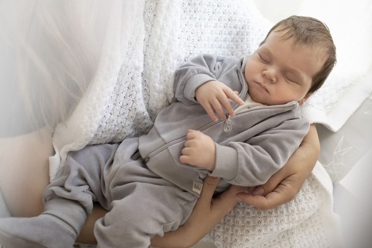 Spodnie niemowlęce, szare, Hello, Pinokio