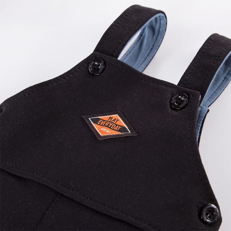 Spodnie ogrodniczki chłopięce, czarne, Jump, Eevi