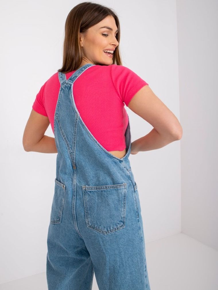 Spodnie ogrodniczki jeansowe damskie, denim, Rue Paris