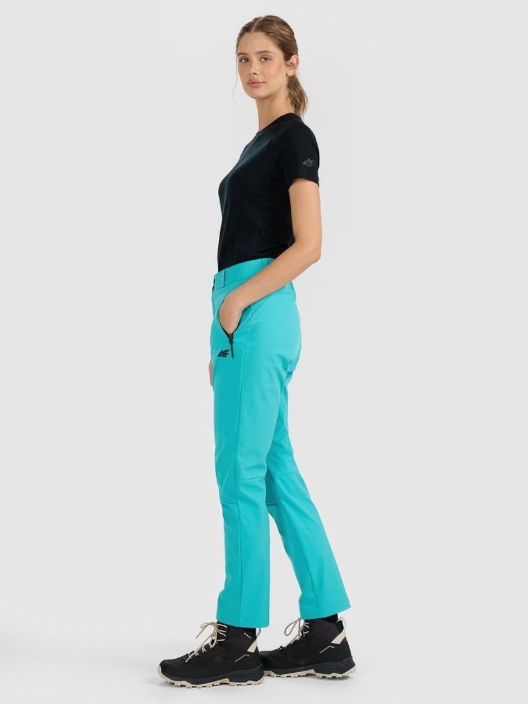Spodnie trekkingowe damskie, turkusowe, 4F