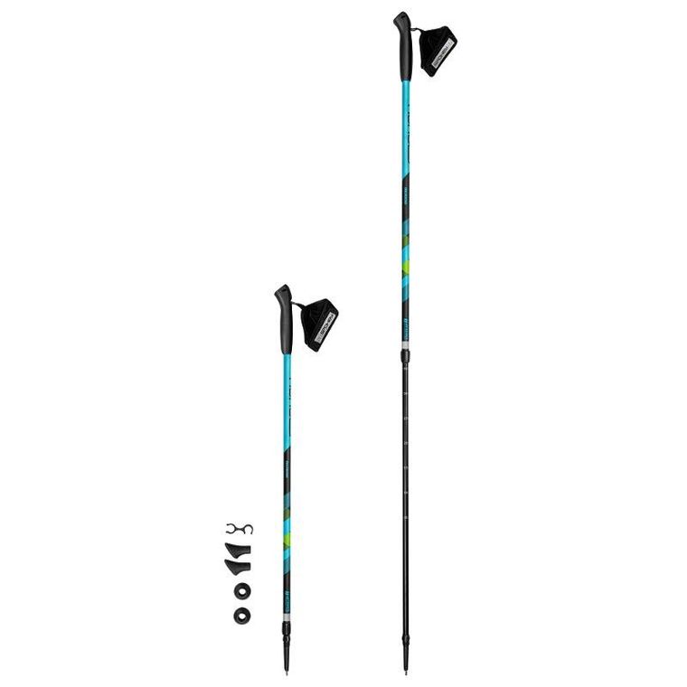 Spokey, Meadow, kije nordic walking, czarno-niebieskie, 105-135 cm