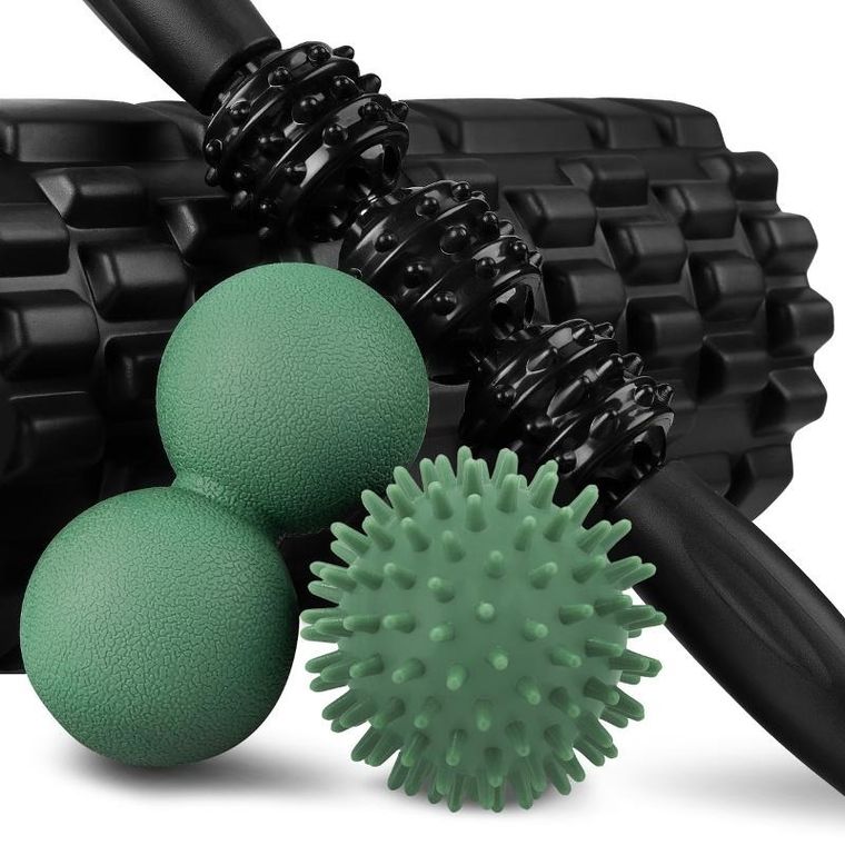Spokey, Mixroll Set, wałek do masażu z akcesoriami