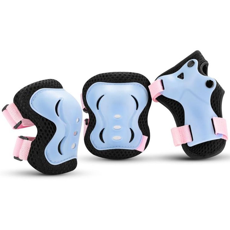 Spokey, Shield, zestaw ochraniaczy, niebiesko-różowe, rozmiar L