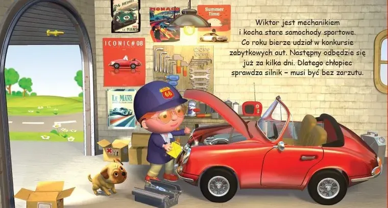 Sportowe auto Wiktora. Mały chłopiec