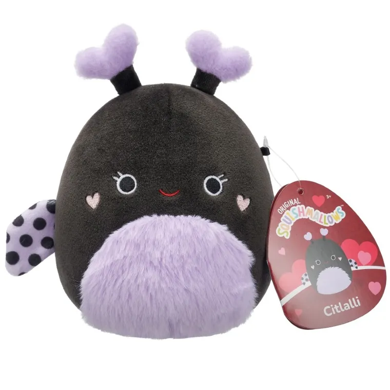 Squishmallows, Little Plush, Citlalli, czarno-fioletowa biedronka, maskotka, 19 cm