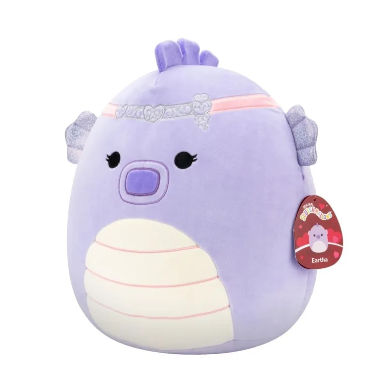 Squishmallows, Little Plush, Eartha, fioletowy konik morski, maskotka, 19 cm