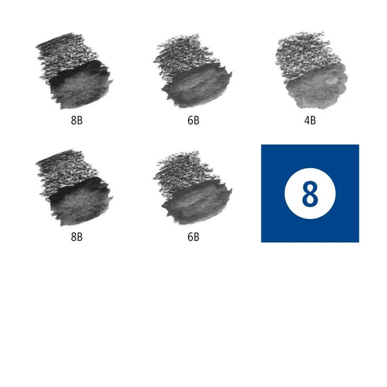 Staedtler, ołówek akwarelowy, Mars Lumograph, 4b do 8b, 5 szt., metalowe pudełko, w zestawie z pędzelkiem