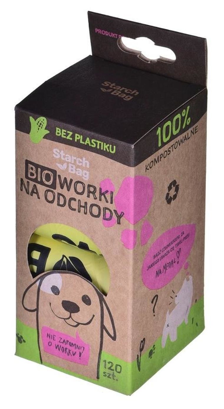 Starch Bag, kompostowalne bioworki na odchody, zielony, 8-15 szt.
