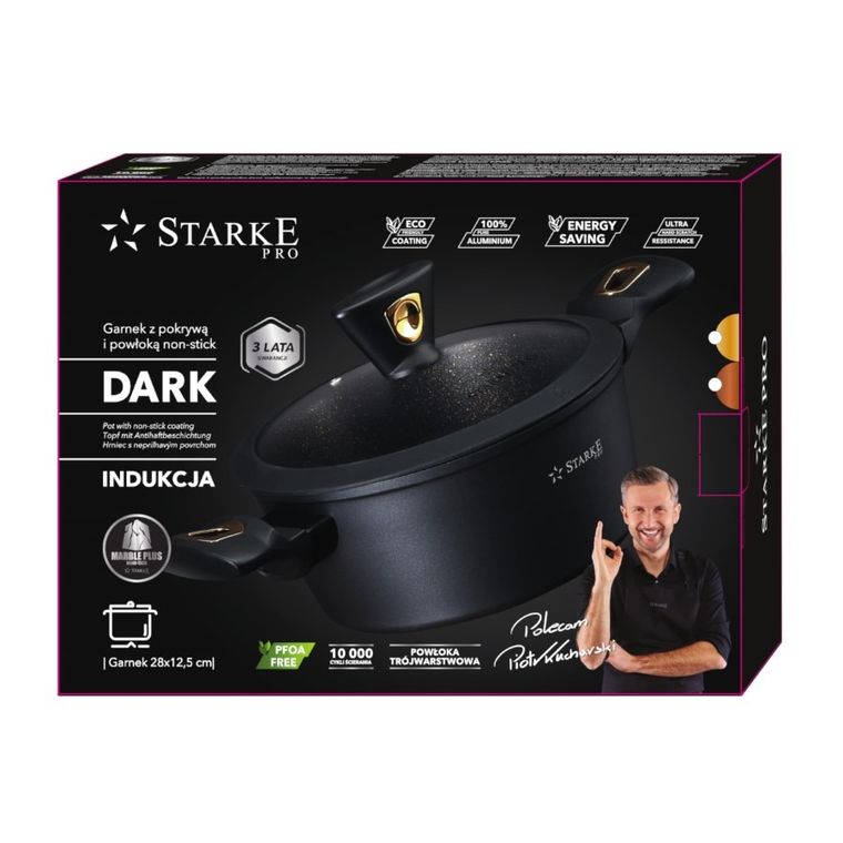 Starke Pro, Dark Gold, garnek z pokrywką, 6l