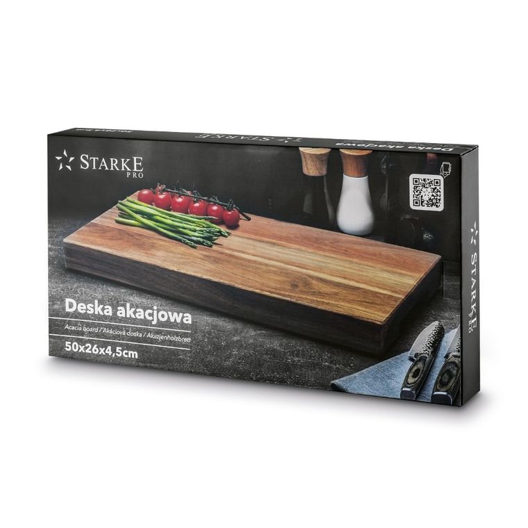 Starke Pro, deska akacjowa, gruba, premium, XXL, 50-26-4.5 cm