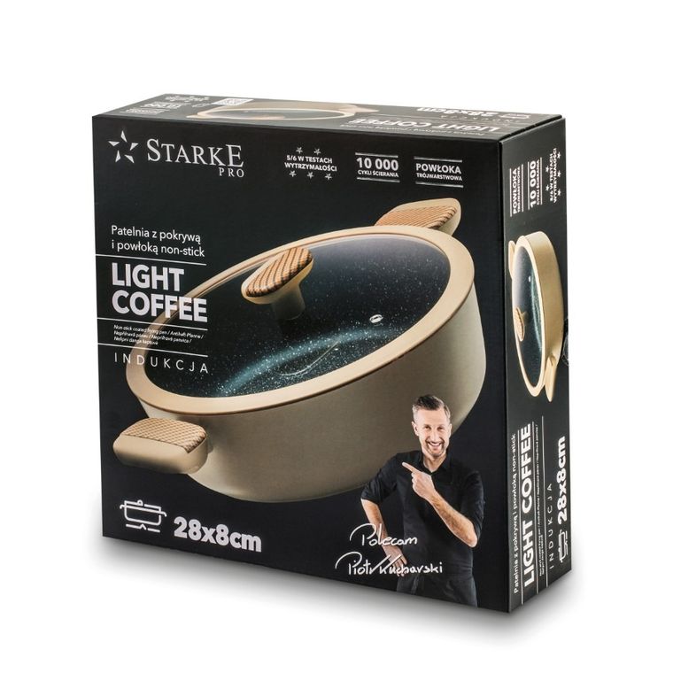 Starke Pro, light coffee, patelnia, krótki uchwyt, 28-8 cm