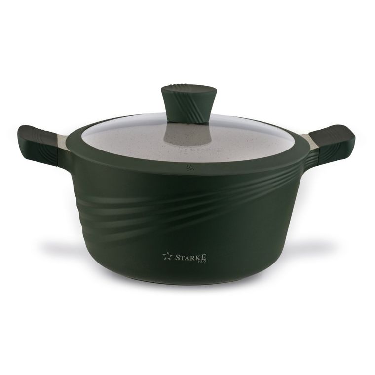 Starke Pro, Naturale, zestaw garnków marmurowych z pokrywką i patelnia, 10 elementów