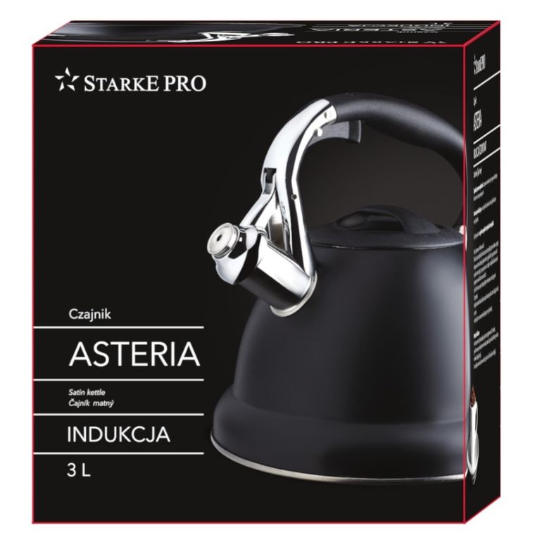 Starke Pro, Pro, Asteria II, czajnik, czarny mat, indukcja, 3l
