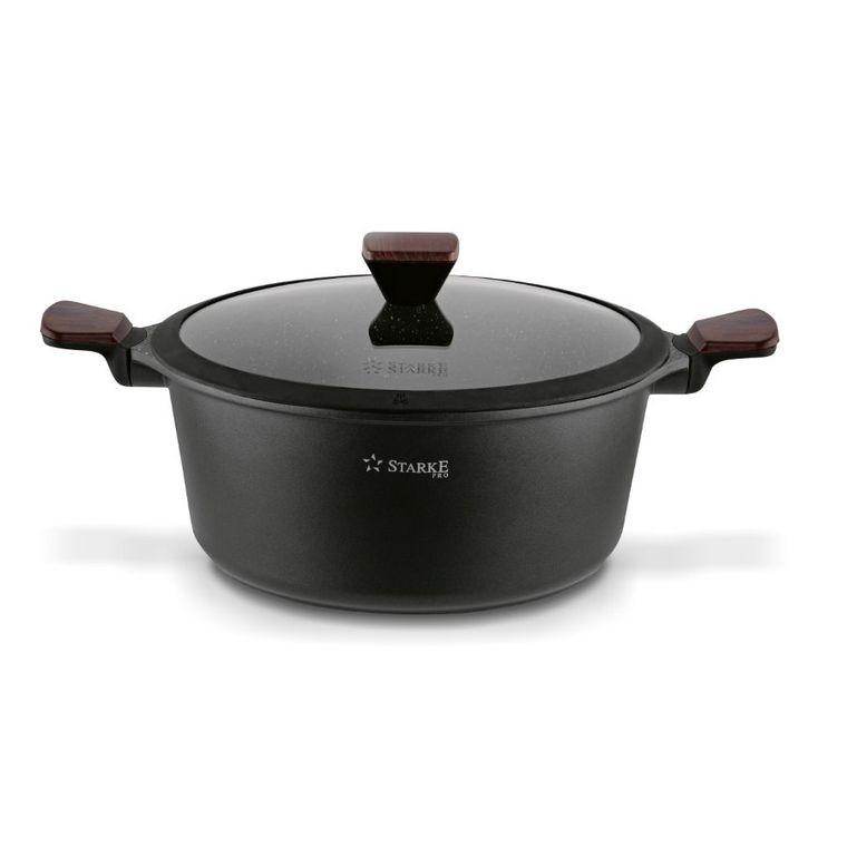 Starke Pro, Redwood, zestaw garnków z pokrywką i patelnia, 10 elementów