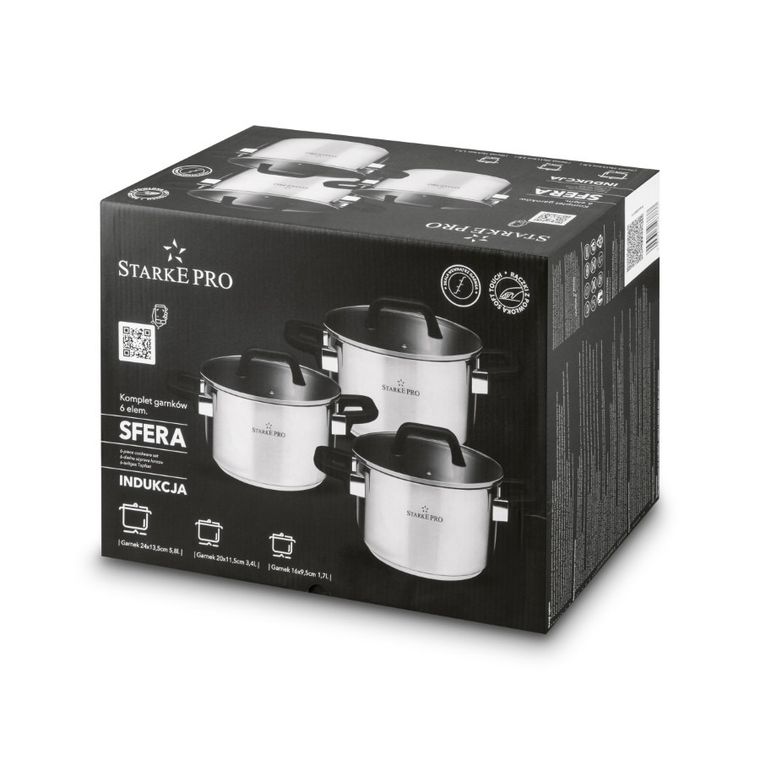 Starke Pro, Sfera, komplet garnków, 6 elementów