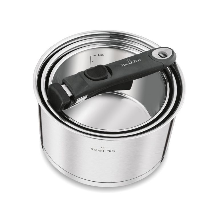 Starke Pro, Susvid, komplet garnków, odpinana rączka, 4 elementy