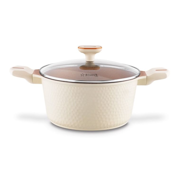 Starke Pro, Texture Creamy, zestaw garnków z pokrywką i patelnia, 10 elementów