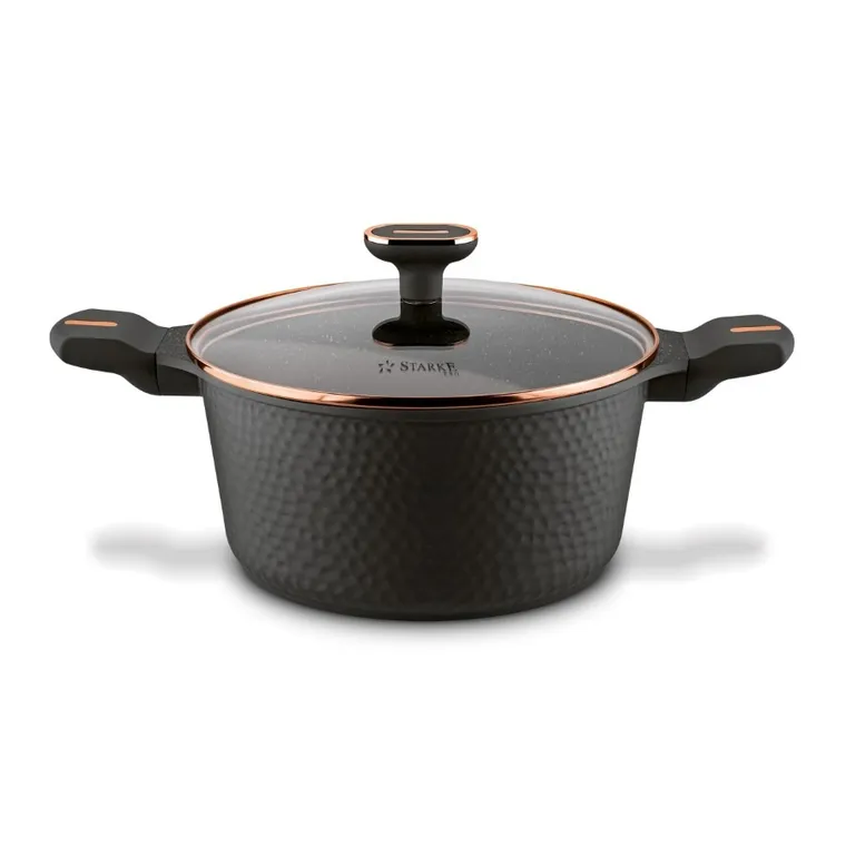 Starke Pro, Texture Grey, zestaw garnków z pokrywką i patelnia, 10 elementów