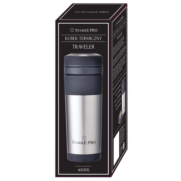 Starke Pro, Traveler, kubek termiczny, 400 ml + sitko
