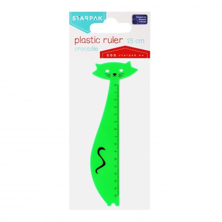 Starpak, Kot, linijka plastikowa, 15 cm