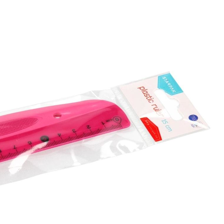 Starpak, linijka plastikowa, 15 cm, różowa