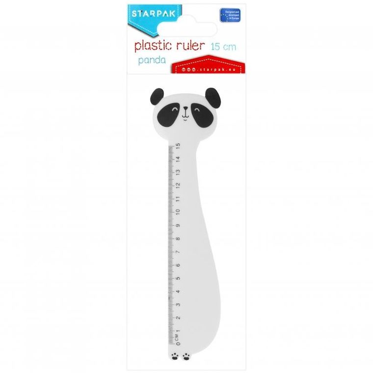 Starpak, linijka plastikowa, panda, 15 cm