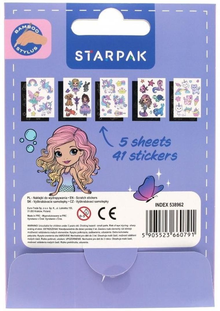Starpak, naklejki do wydrapywania, girl