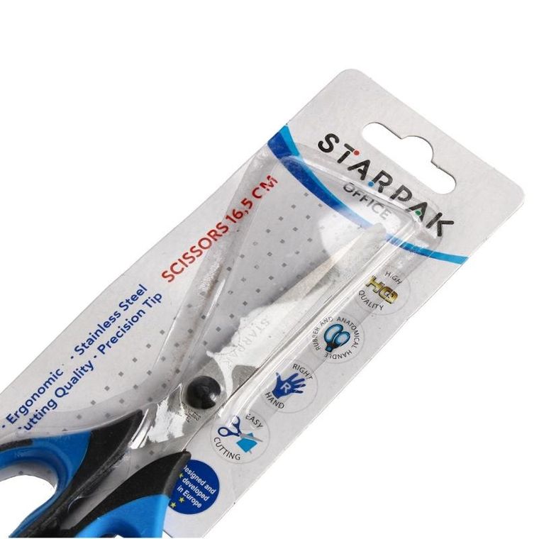 Starpak, nożyczki z gumowaną rączką, 16,5 cm