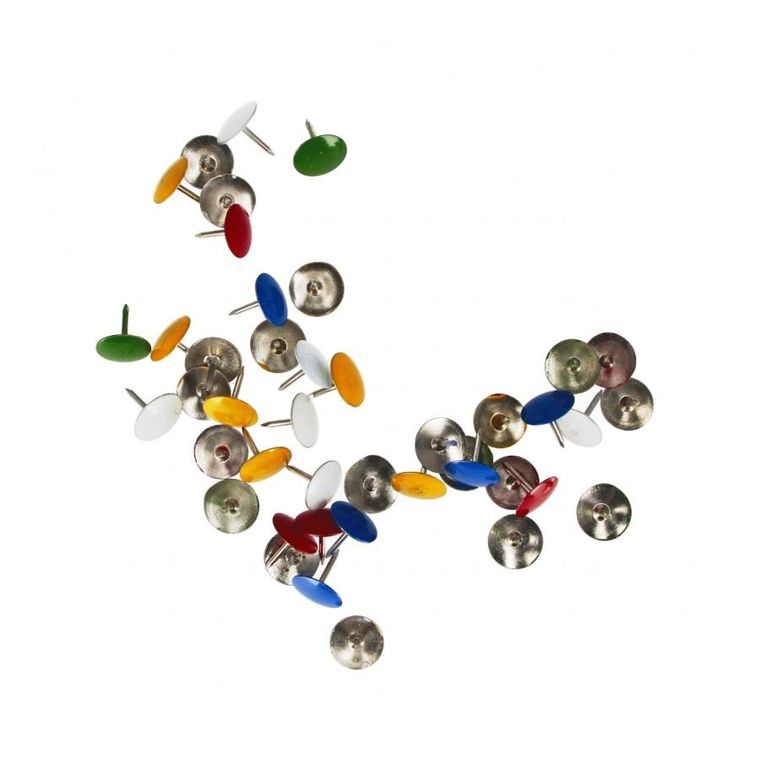 Starpak, pinezki metalowe, kolorowe, 50 szt.