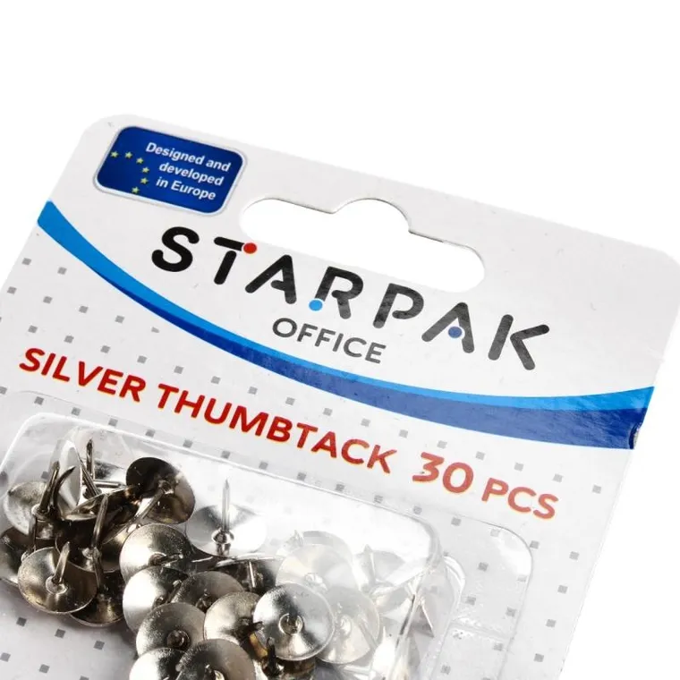 Starpak, pinezki, srebrne, 30 szt.