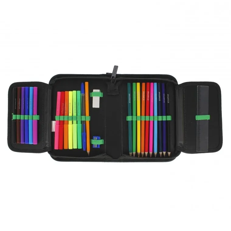 Starpak, piórnik rozkładany, dwuklapkowy, z wyposażeniem, Football