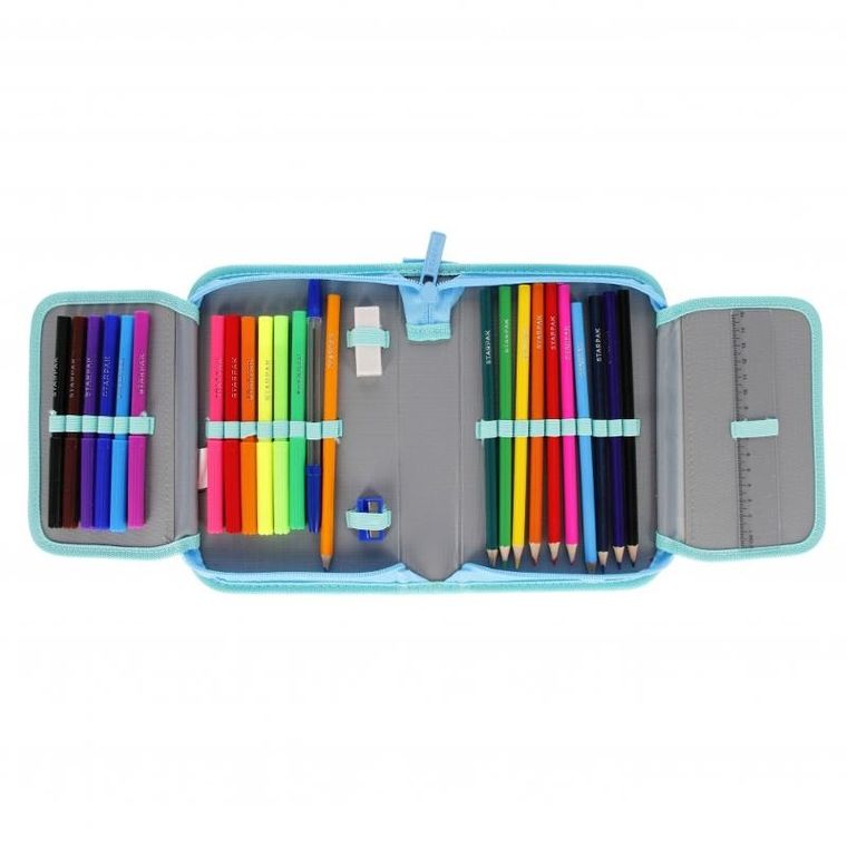 Starpak, piórnik rozkładany, dwuklapkowy, z wyposażeniem, Kotki Cuties