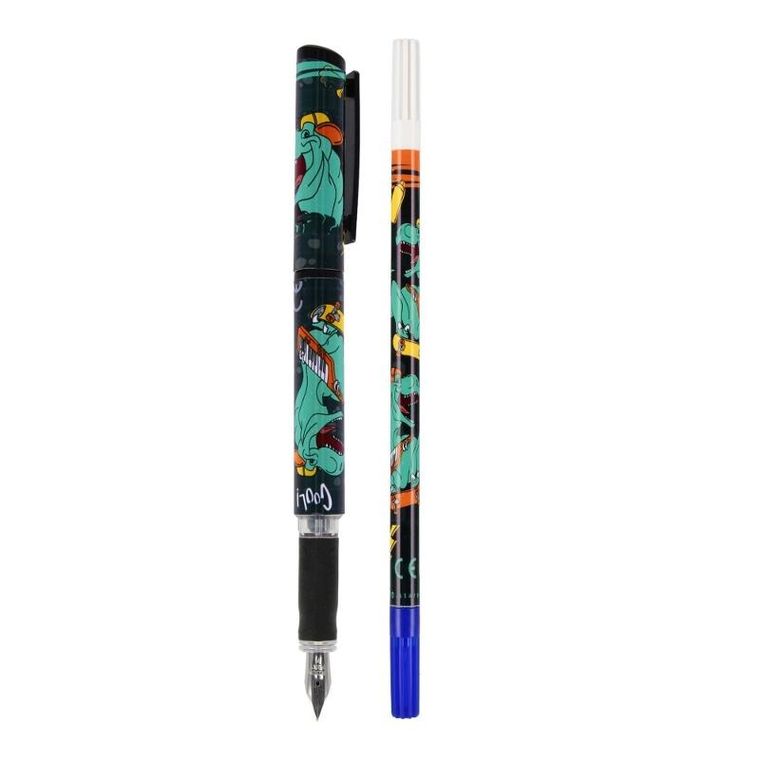 Starpak, pióro wieczne, 2 naboje, wymazywacz, Skate Dino