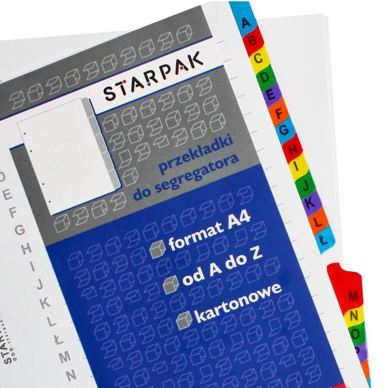 Starpak, przekładki A4 kartonowe, alfabetyczne
