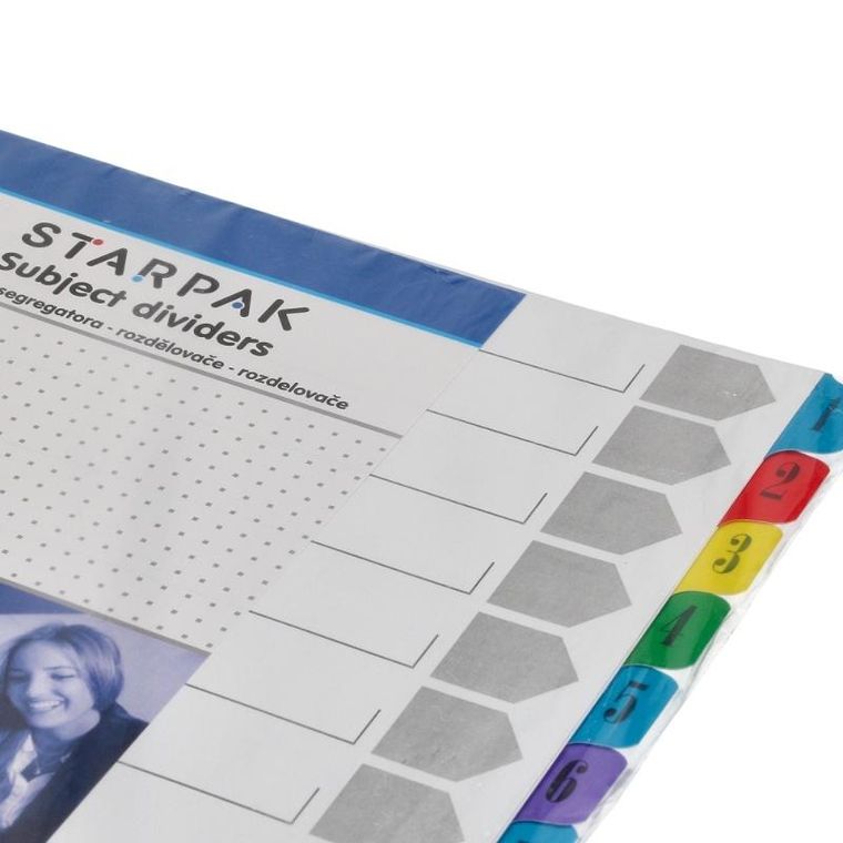 Starpak, przekładki do segregatora A4, z numerami