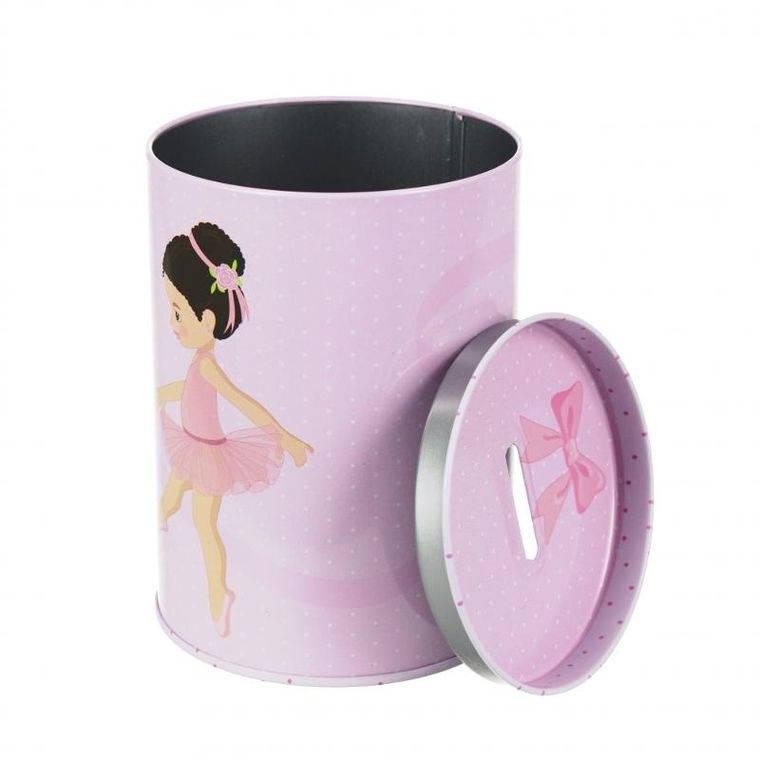 Starpak, skarbonka metalowa, okrągła, Balerina