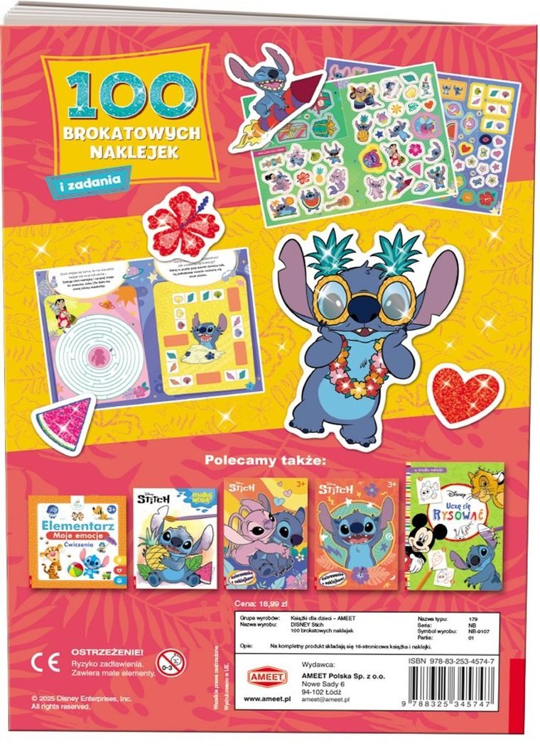 Stich. 100 brokatowych naklejek