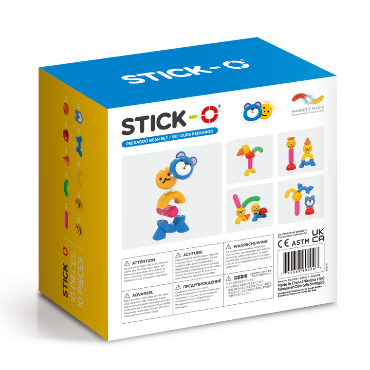 Stick-O, niedźwiedź, klocki magnetyczne, 10 elementów