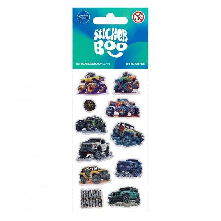 Sticker Boo, naklejki, auta, 6-18 cm